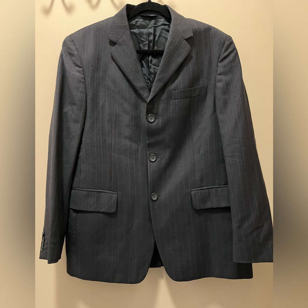 Classic Gray Pinstripe Men's Blazer